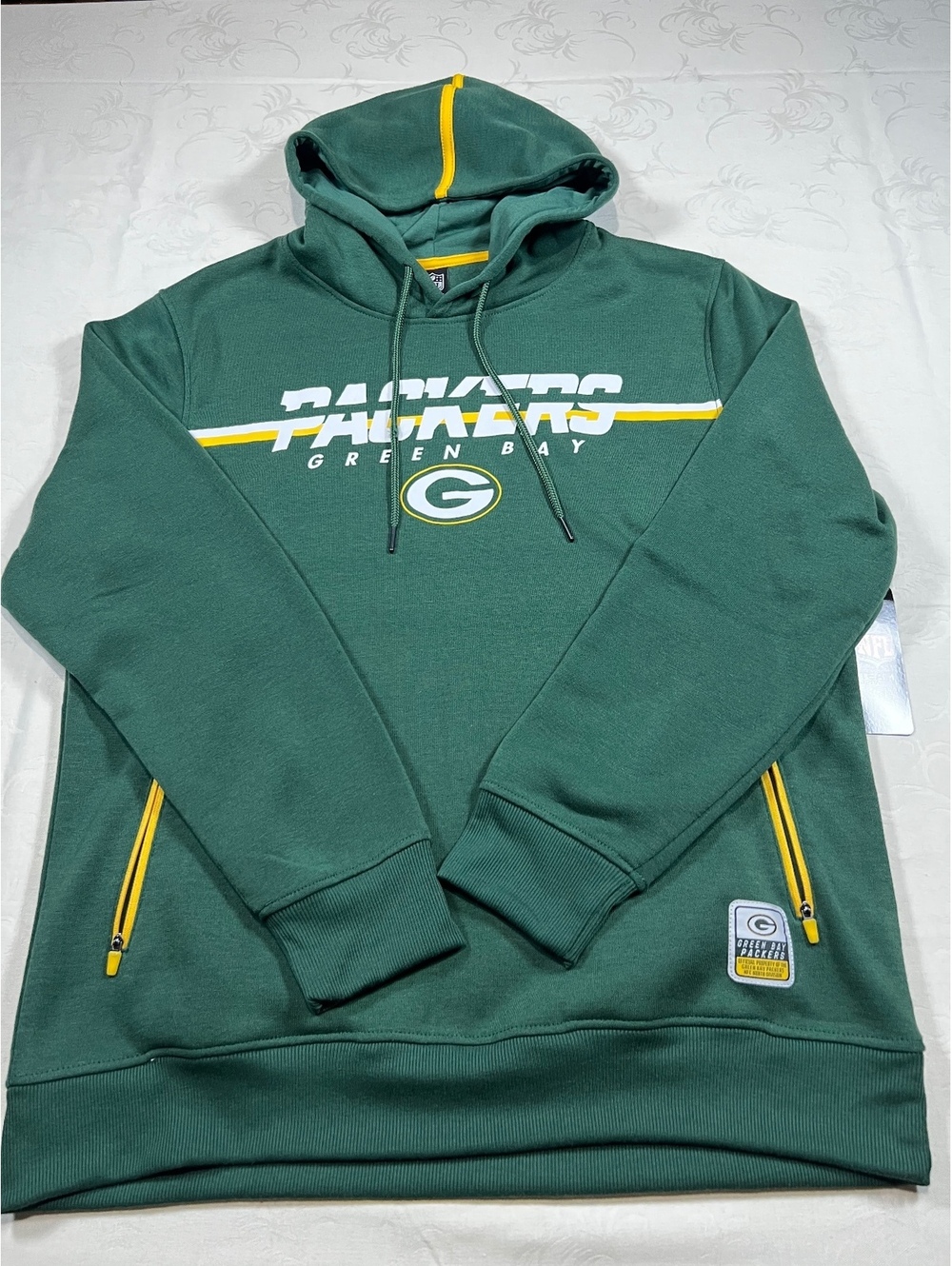 NEW Green Bay Packers NFL Team Apparel Fleece Hoodie Green Size Large